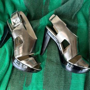 Michael Kors metallic platform heel